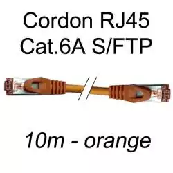 cordon réseau ethernet RJ45 cat.6A SFTP - 10m - orange