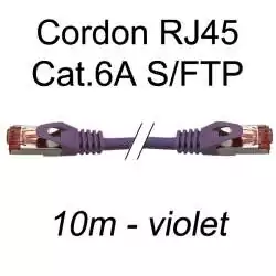 cordon réseau ethernet RJ45 cat.6A SFTP - 10m - violet
