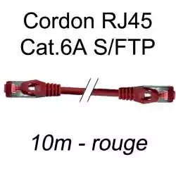 cordon réseau ethernet RJ45 cat.6A SFTP - 10m - rouge