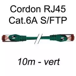 cordon réseau ethernet RJ45 cat.6A SFTP - 10m - vert