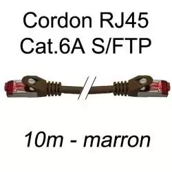 cordon réseau ethernet RJ45 cat.6A SFTP - 10m - marron