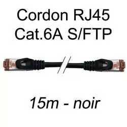 cordon réseau ethernet RJ45 cat.6A SFTP - 15m - noir