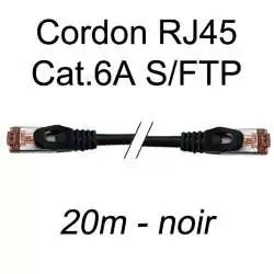 cordon réseau ethernet RJ45 cat.6A SFTP - 20m - noir