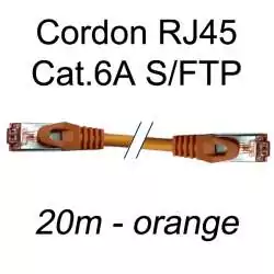 cordon réseau ethernet RJ45 cat.6A SFTP - 20m - orange