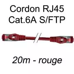 cordon réseau ethernet RJ45 cat.6A SFTP - 20m - rouge
