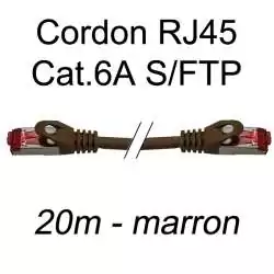 cordon réseau ethernet RJ45 cat.6A SFTP - 20m - marron