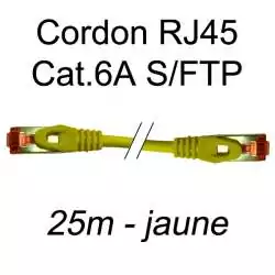 cordon réseau ethernet RJ45 cat.6A SFTP - 25m - jaune