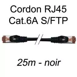 cordon réseau ethernet RJ45 cat.6A SFTP - 25m - noir