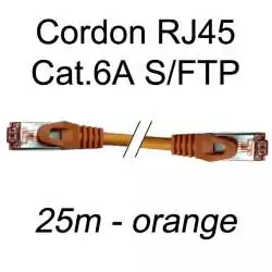 cordon réseau ethernet RJ45 cat.6A SFTP - 25m - orange