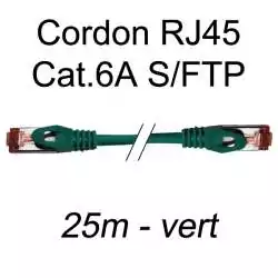 cordon réseau ethernet RJ45 cat.6A SFTP - 25m - vert