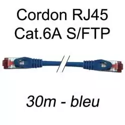 cordon réseau ethernet RJ45 cat.6A SFTP - 30m - bleu