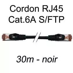 cordon réseau ethernet RJ45 cat.6A SFTP - 30m - noir