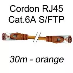 cordon réseau ethernet RJ45 cat.6A SFTP - 30m - orange