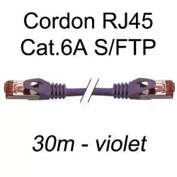 cordon réseau ethernet RJ45 cat.6A SFTP - 30m - violet