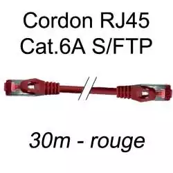 cordon réseau ethernet RJ45 cat.6A SFTP - 30m - rouge