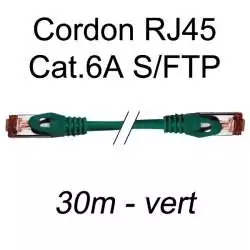 cordon réseau ethernet RJ45 cat.6A SFTP - 30m - vert