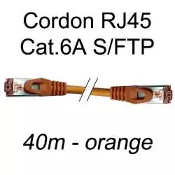 cordon réseau ethernet RJ45 cat.6A SFTP - 40m - orange