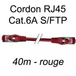 cordon réseau ethernet RJ45 cat.6A SFTP - 40m - rouge
