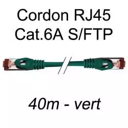 cordon réseau ethernet RJ45 cat.6A SFTP - 40m - vert