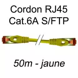 cordon réseau ethernet RJ45 cat.6A SFTP - 50m - jaune