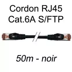 cordon réseau ethernet RJ45 cat.6A SFTP - 50m - noir
