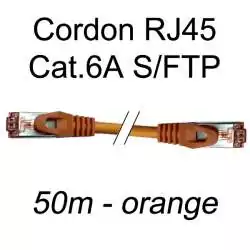 cordon réseau ethernet RJ45 cat.6A SFTP - 50m - orange