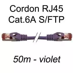 cordon réseau ethernet RJ45 cat.6A SFTP - 50m - violet