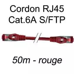 cordon réseau ethernet RJ45 cat.6A SFTP - 50m - rouge
