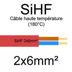 câble électrique haute température cuivre souple isolé silicone SIHF 2 conducteurs 6mm² 2x6mm2