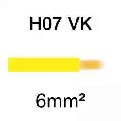 fil de câblage en cuivre souple isolé PVC série H07VK 6mm2 jaune