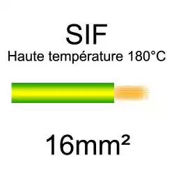 fil cuivre souple haute température isolé silicone 16mm² vert jaune