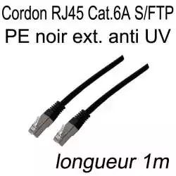 câble réseau extérieur gaine PE noir résistant aux UV résistant aux intempéries longueur 1m