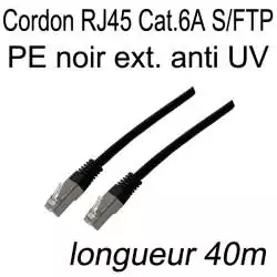 câble réseau extérieur gaine PE noir résistant aux UV résistant aux intempéries longueur 40m