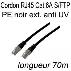 câble réseau extérieur gaine PE noir résistant aux UV résistant aux intempéries longueur 70m