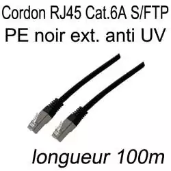 câble réseau extérieur gaine PE noir résistant aux UV résistant aux intempéries longueur 100m