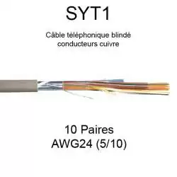 câble téléphone SYT1 10 paires cuivre AWG24 5/10