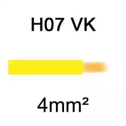 fil de câblage en cuivre souple isolé PVC série H07VK 4mm2 jaune