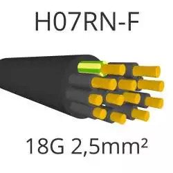 câble électrique souple exterieur caoutchouc H07RNF 18G2.5mm2