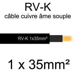 câble électrique âme cuivre souple série RV-K 1 conducteur 35mm² 1x35mm2