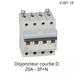 disjoncteur 20A courbe D triphasé Legrand 408118