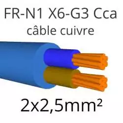 câble électrique FR N1 X6 G3 nouveau R2V 2x2.5mm2