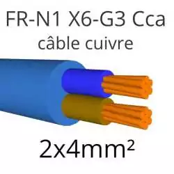 câble électrique FR N1 X6 G3 nouveau R2V 2x4mm2