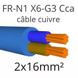 câble électrique FR N1 X6 G3 nouveau R2V 2x16mm2