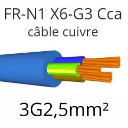 câble électrique FR N1 X6 G3 nouveau R2V 3G2.5mm2