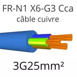 câble électrique FR N1 X6 G3 nouveau R2V 3G25mm2