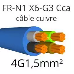 câble électrique FR N1 X6 G3 nouveau R2V 4G1.5mm2