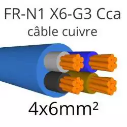 câble électrique FR N1 X6 G3 nouveau R2V 4x6mm2