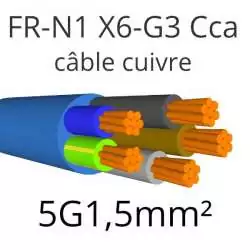câble électrique FR N1 X6 G3 nouveau R2V 5G1.5mm2