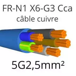 câble électrique FR N1 X6 G3 nouveau R2V 5G2.5mm2