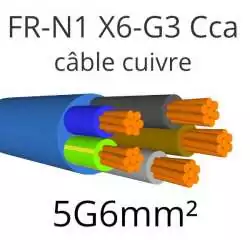 câble électrique FR N1 X6 G3 nouveau R2V 5G6mm2